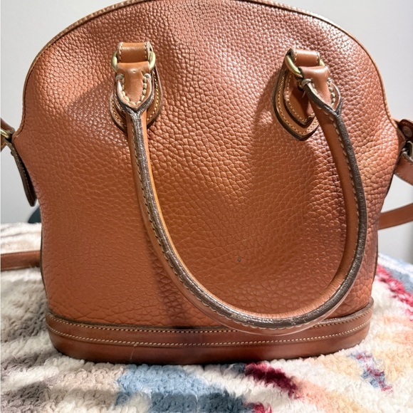 🦆Dooney & Bourke Vintage All Weather Tan Small Norfolk Case Leather Shoulder Bag - Picture 4 of 8